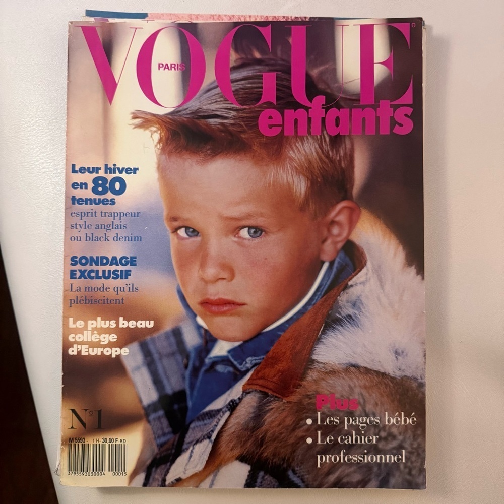 VOGUE Paris Supplement Spécial Enfants Hiver 1987 1988 Kids Fashion Vintage